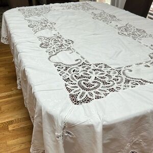 Venice Lace White 12 Persons 100 x 66 tablecloth 12 napkins